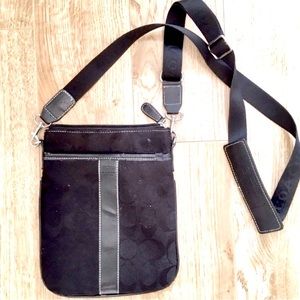 Classic COACH Cross-Body Bag with Adjustable Length Strap & Lots of Pock…